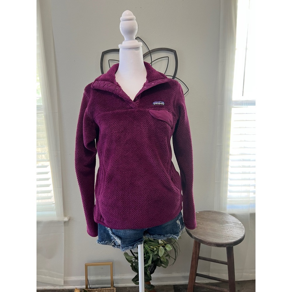 Patagonia Women's Small Purple Fleece Snap Pullover Synchilla Style Pocket